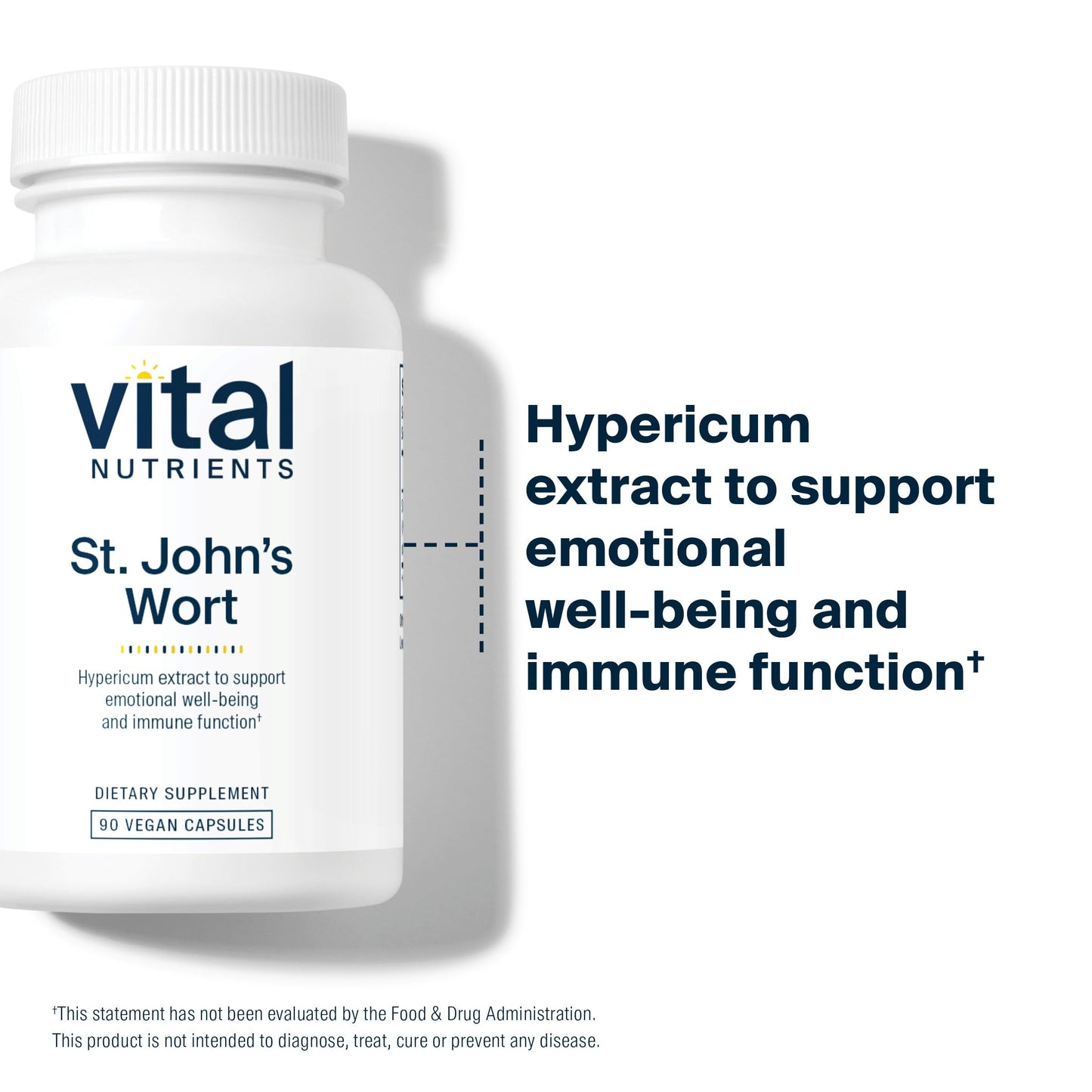 Vital Nutrients St John's Wort 600mg | Vegan St John's Wort Supplement for Overall Well-Being and Healthy Outlook | Potent 3% Hypericin | Gluten, Dairy, Soy Free | Non-GMO | 90 Capsules