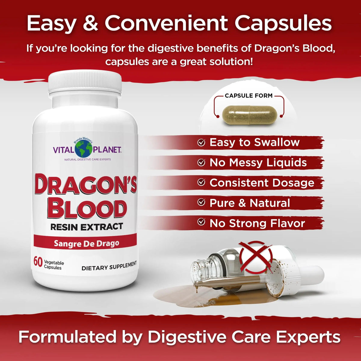 Vital Planet Dragon's Blood Resin Extract Croton lechleri – Digestive Health, 500 mg, 60 Capsules BritishVita | Premium UK Vitamins & Wellness Supplements