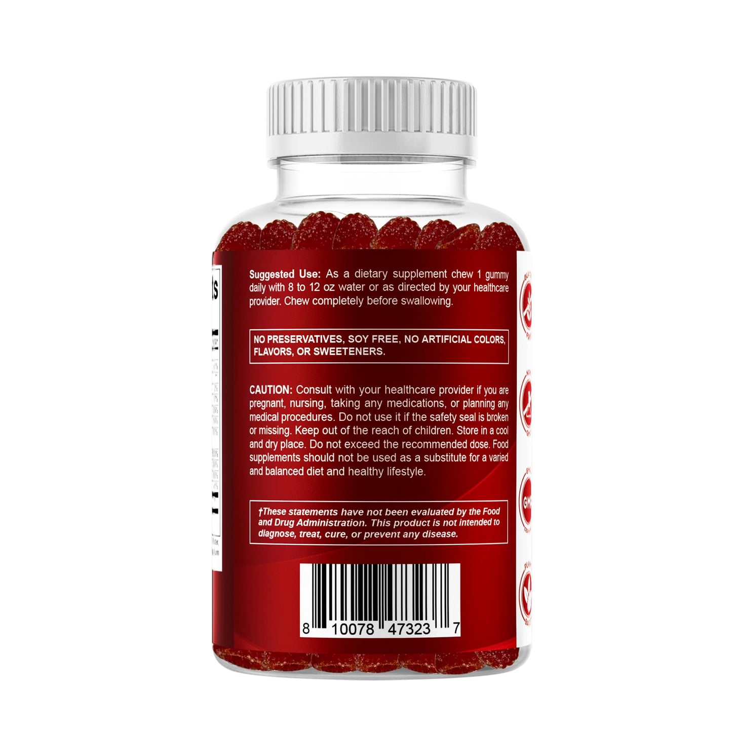 Vitamatic Vitamin B Complex Gummies with Vitamin C & Inositol – Strawberry Flavor, 60 Gummies (2 Bottles)