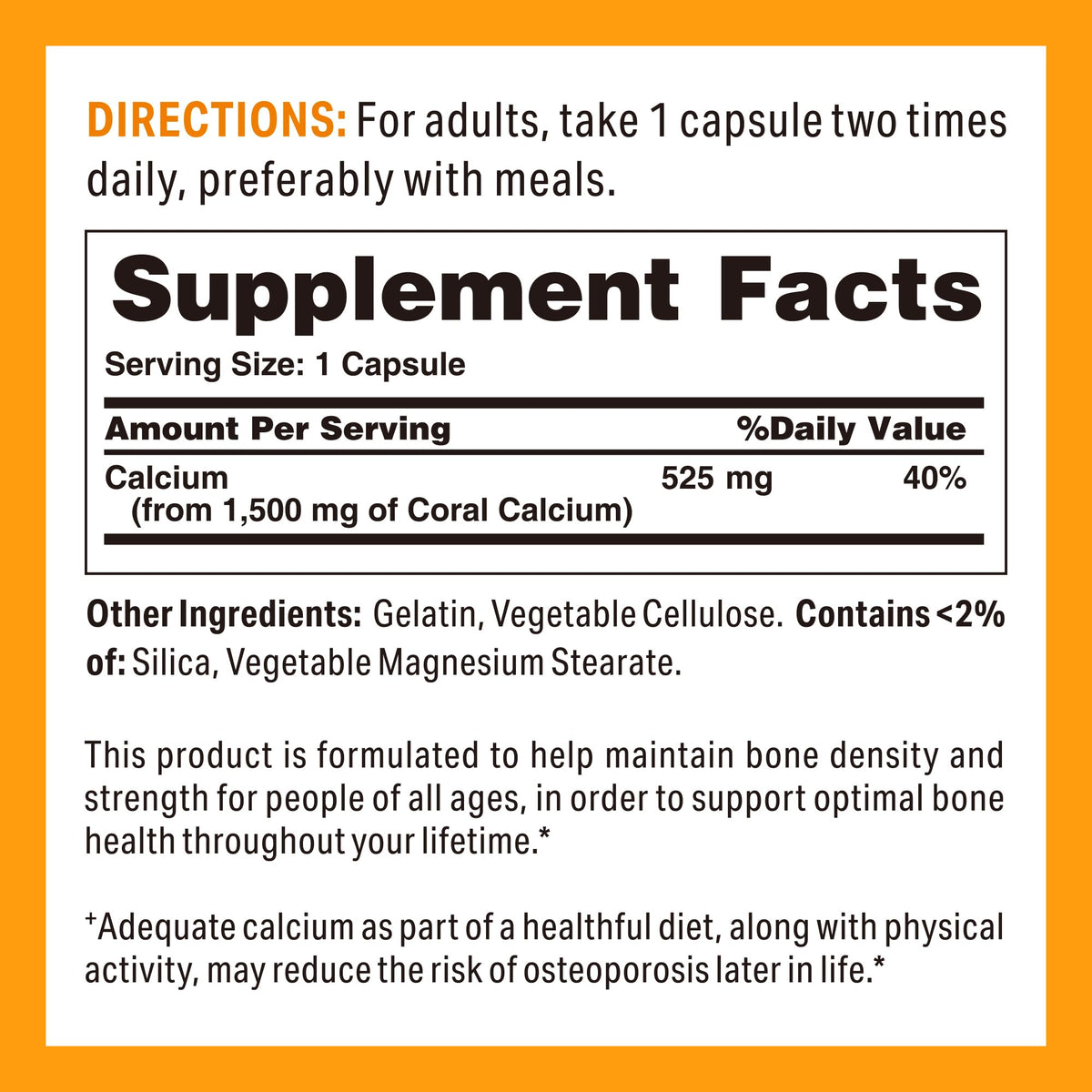 Vitamin World Coral Calcium 1500 mg | 120 Rapid-Release Gluten Free Capsules BritishVita | Premium UK Vitamins & Wellness Supplements