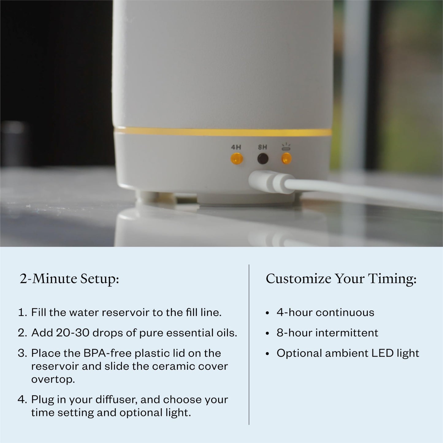 Vitruvi Stone Ceramic Ultrasonic Diffuser 90ml | Aromatherapy & Home Decor
