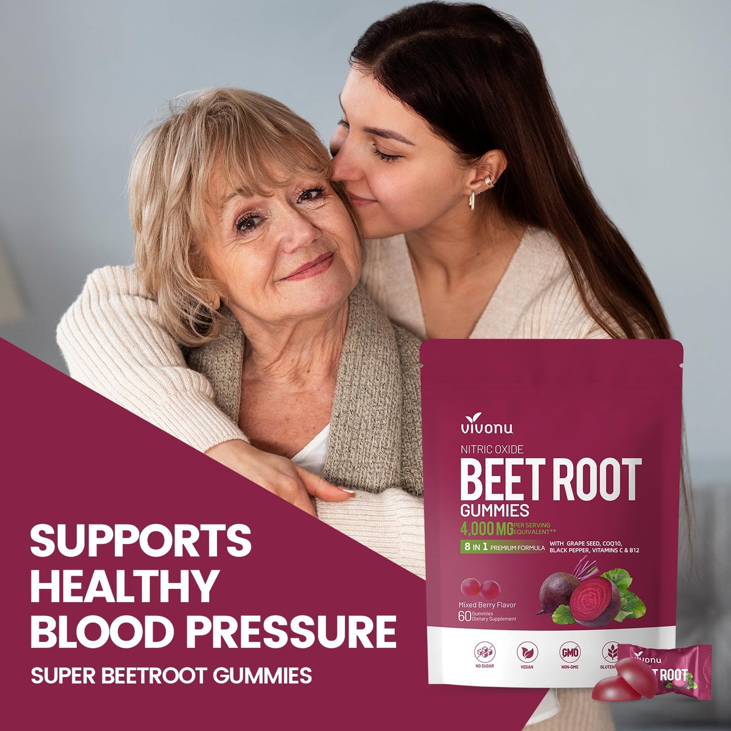 VivoNu Beet Root Gummies – 8-in-1 Premium Energy Support with CoQ10