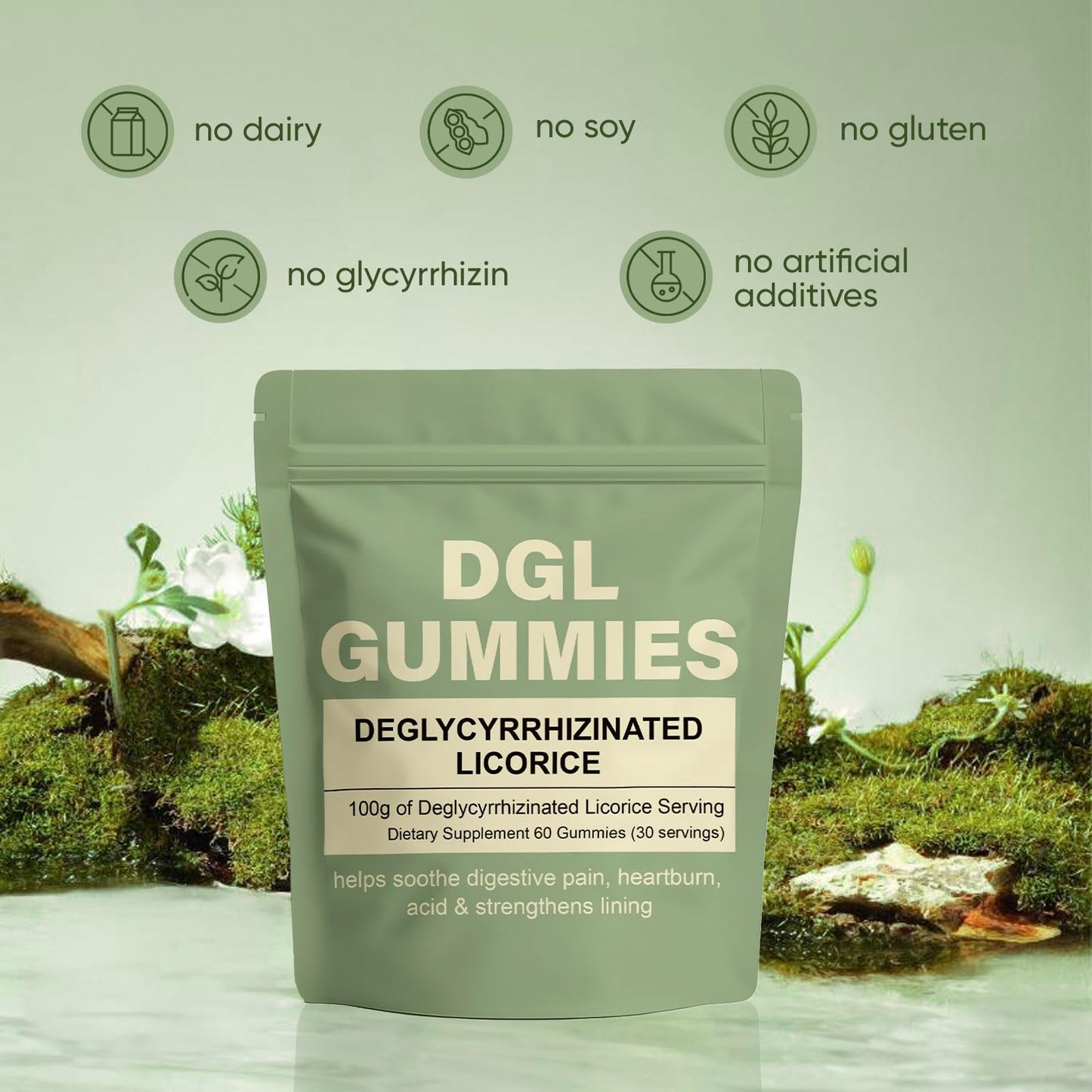 WDVNEX DGL Gummies 400 mg – Supports Stomach & Digestion (Berry, 60 Gummies)