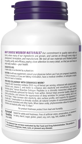 Webber Naturals Collagen30 with Ceramides – 120 Tablets, Non-GMO, Dairy & Gluten Free