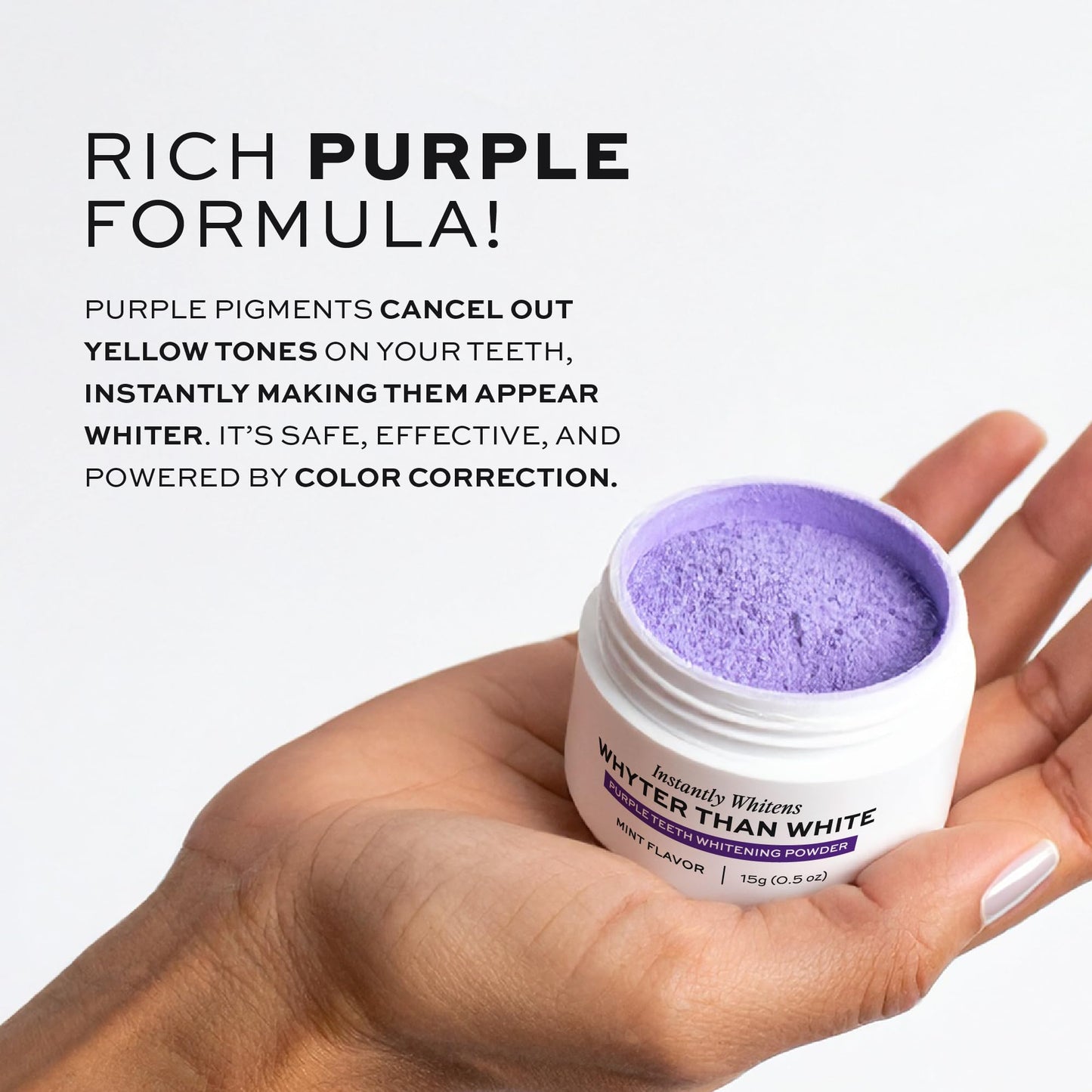 Whyte Purple Teeth Whitening Powder for Sensitive Teeth – Mint Flavor