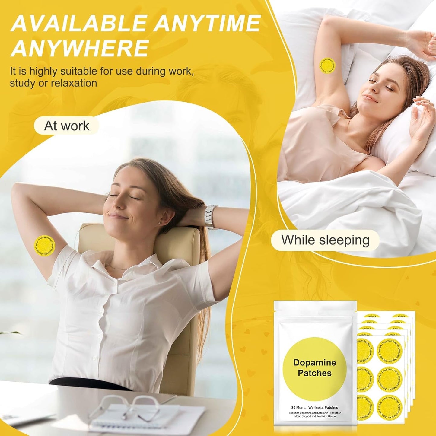 Wicky LS Dopa-Mine Patches – Daily Concentration & Emotional Stability (30 Packs)
