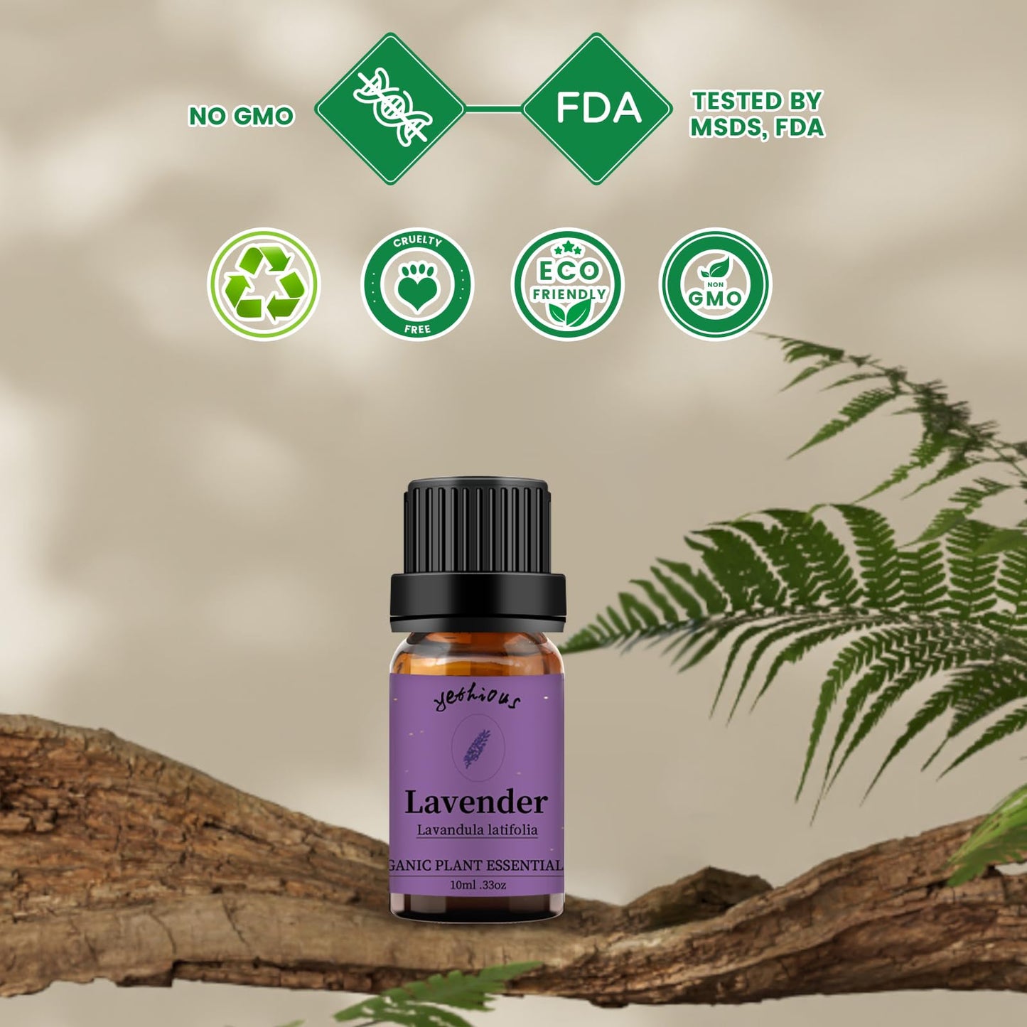 Yethious Lavender Essential Oil for Diffuser & Aromatherapy | Pure Organic Lavender Oil