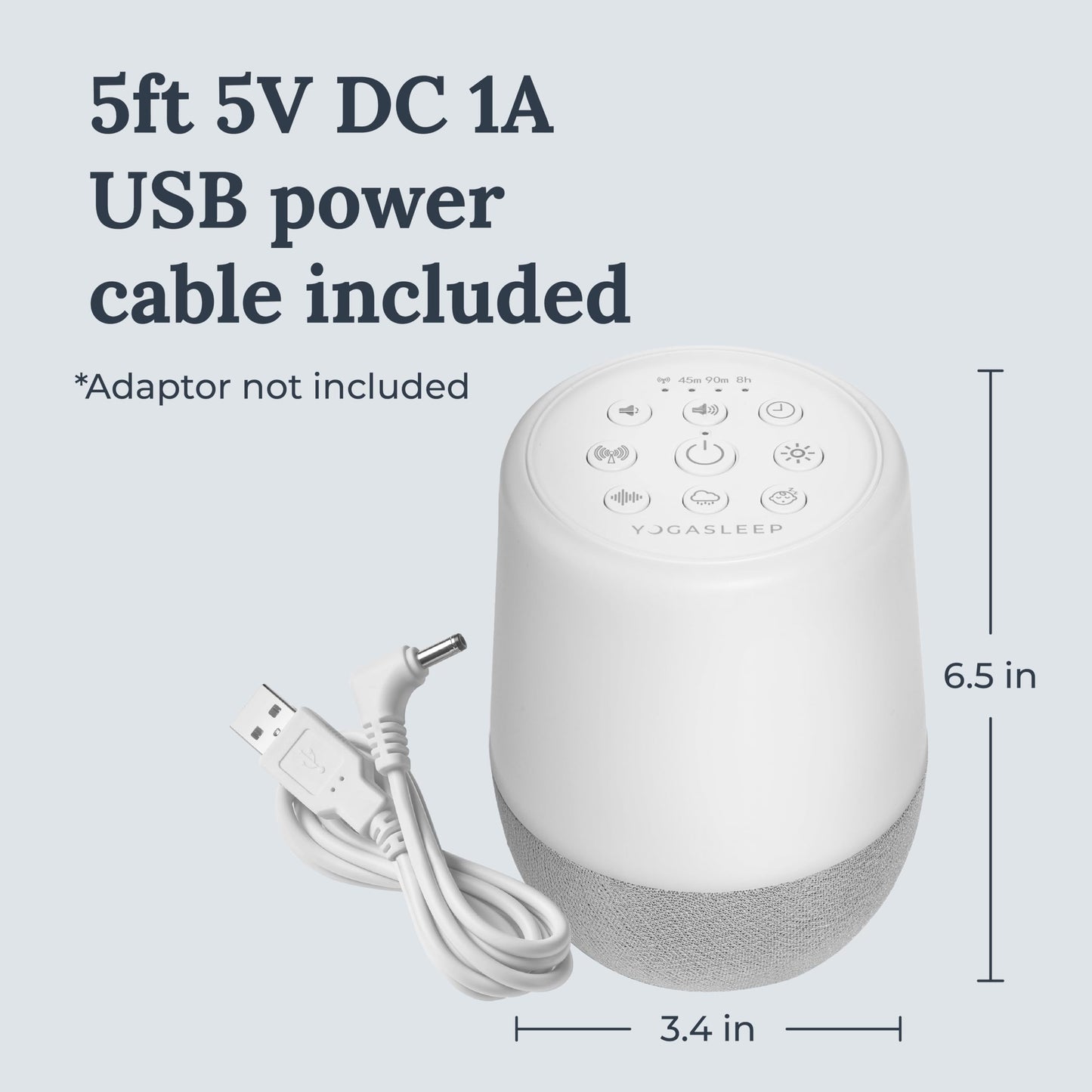 Yogasleep Duet White Noise Machine & Night Light – 30 Sounds, Bluetooth Speaker