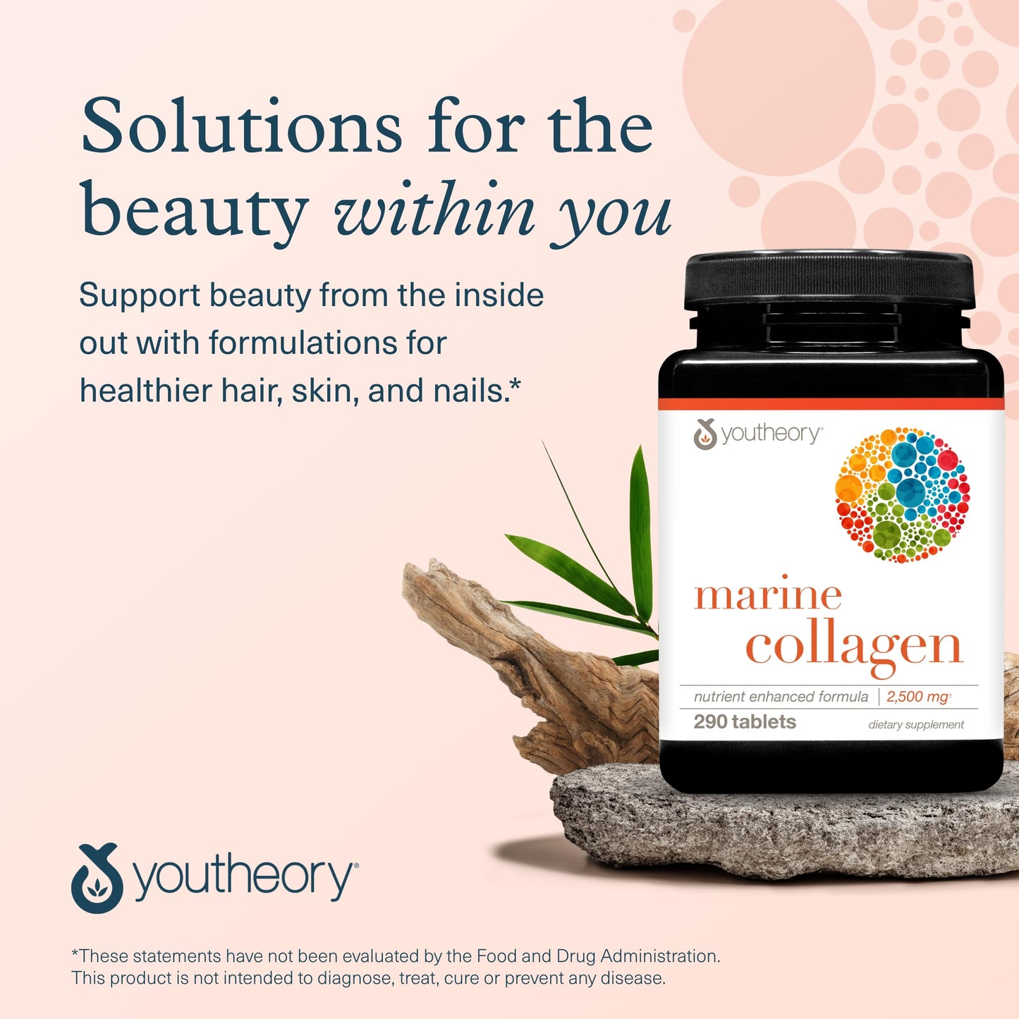 Youtheory Marine Collagen 2,500 mg – Supports Joints, Hair, Skin, Nails & More | 290 Tablets (58-Day Supply)