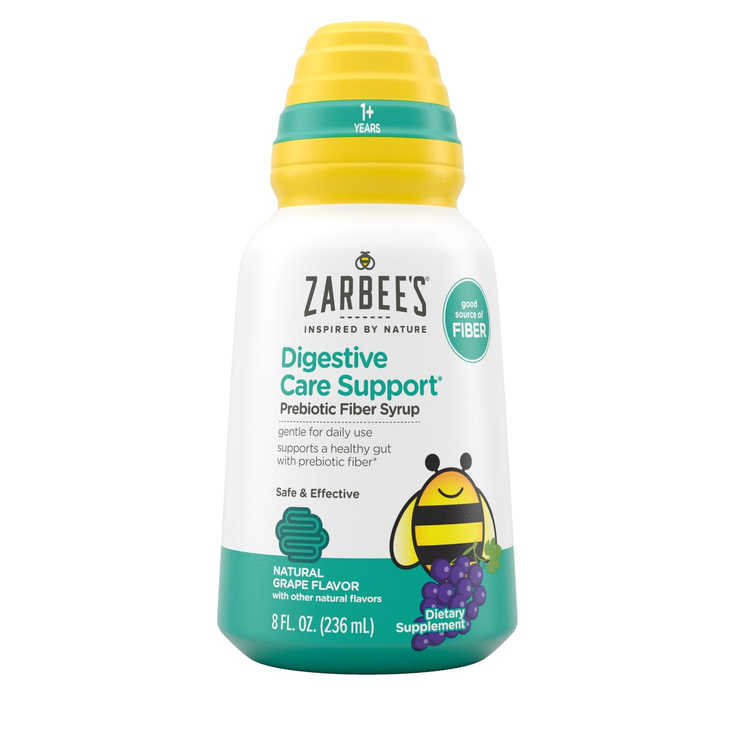 Zarbee's Children's Digestive Care Prebiotic Fiber Syrup – Grape, 8 fl oz