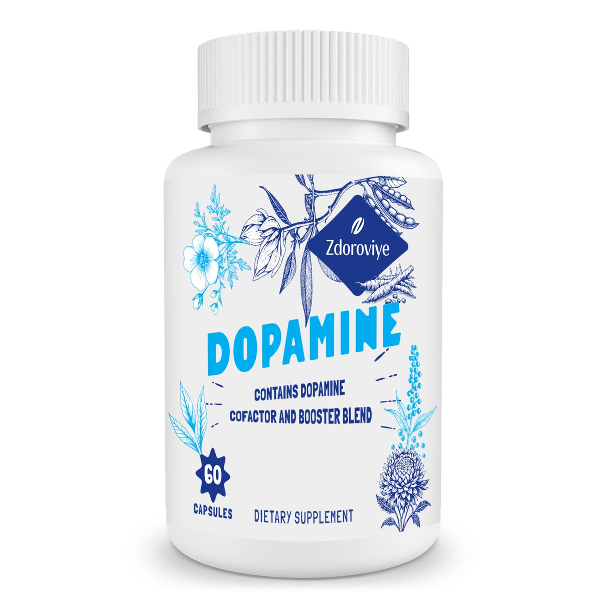 Zdoroviye Dopamine Supplements for Men & Women – 500mg Mucuna Pruriens (40% L-DOPA), 60 Capsules (2 Pack) BritishVita | Premium UK Vitamins & Wellness Supplements
