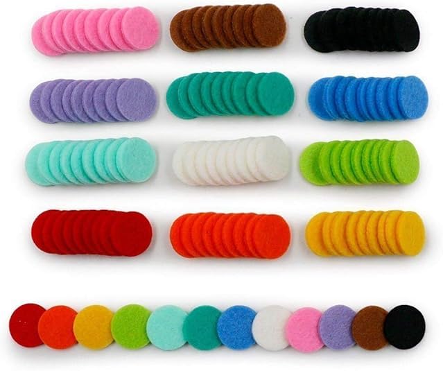 Zhuluck Diffuser Locket Necklace Pads – 120 Pcs, Random Colors, Refillable & Washable