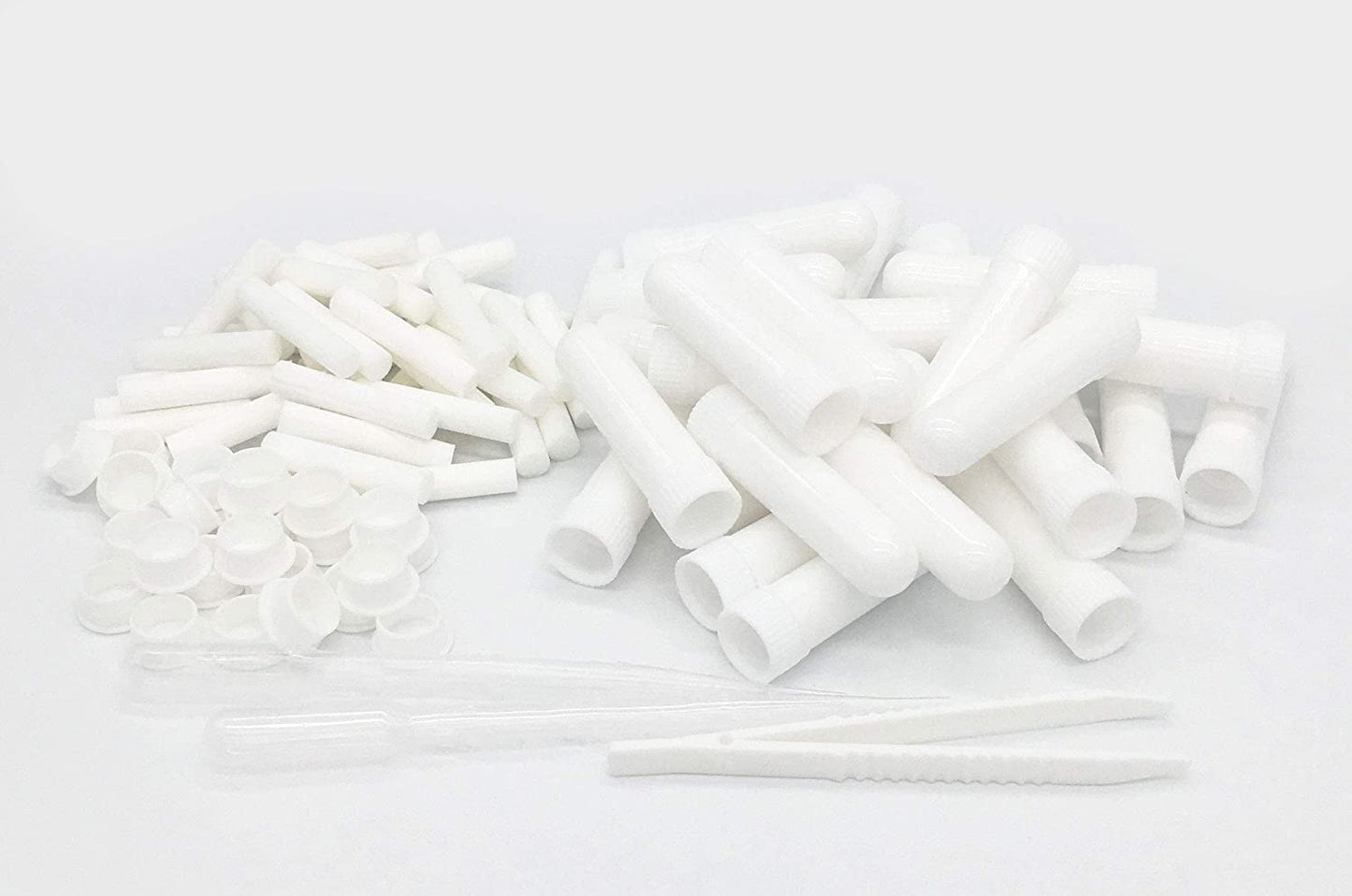 ZIOJOVK 24 Pcs Essential Oil Inhalers – Blank Plastic Tubes with Wicks, Droppers & Tweezers