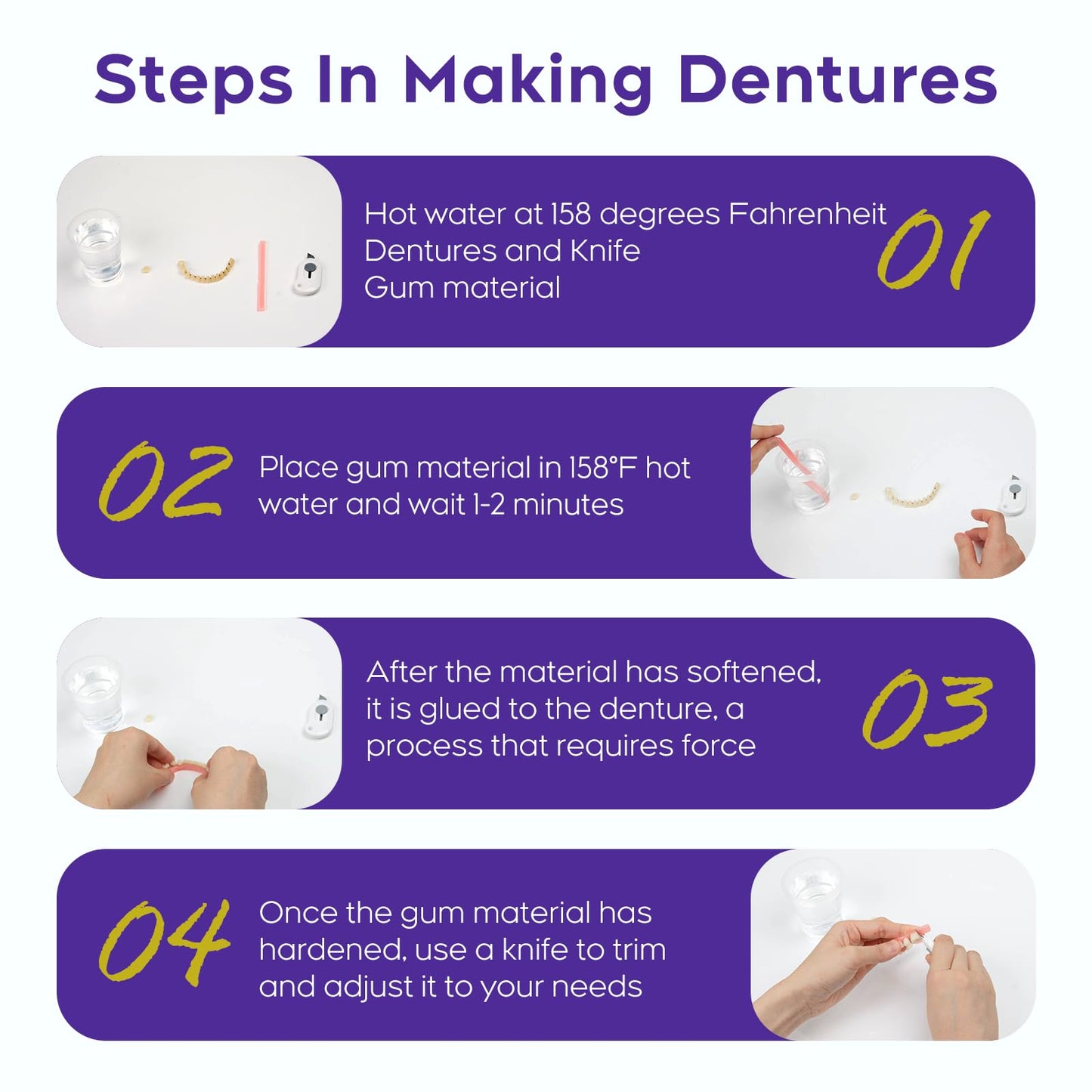 Denture DIY Full Set: Top & Bottom Fake Teeth Kit | Improve Your Smile 0806-1