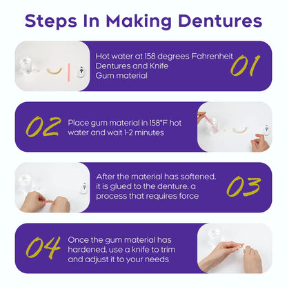 Denture DIY Full Set: Top & Bottom Fake Teeth Kit | Improve Your Smile 0806-1