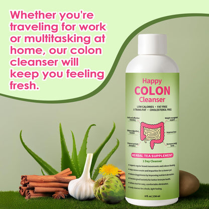 1 Day Happy Colon Cleanser - Gentle Herbal Digestive Support, 8 fl oz (1 Pc)