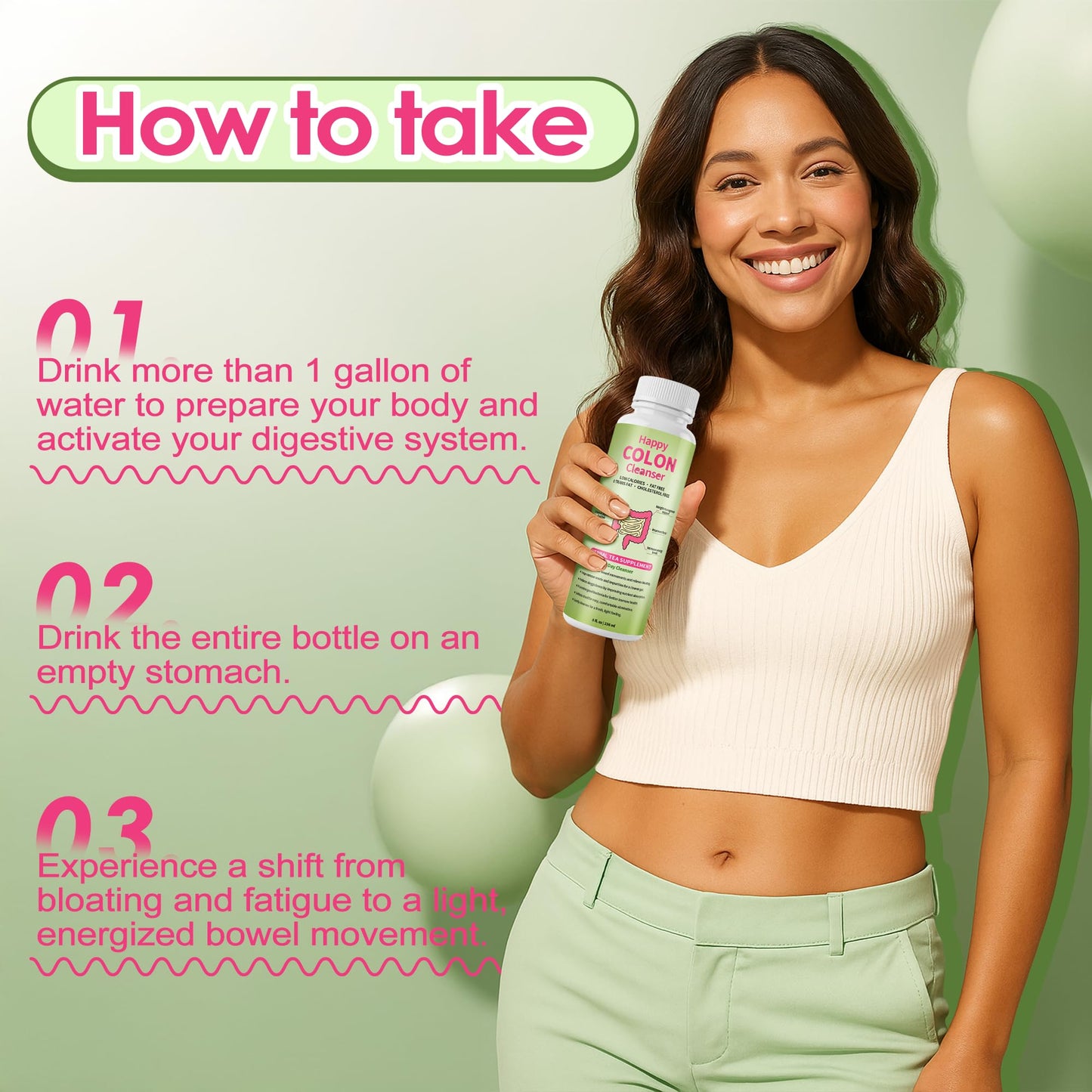 1 Day Happy Colon Cleanser - Gentle Herbal Digestive Support, 8 fl oz (1 Pc)