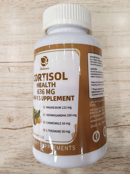 10-in-1 Cortisol Support Supplement – Vegan 120 Capsules | Ashwagandha, L-Theanine, Magnesium