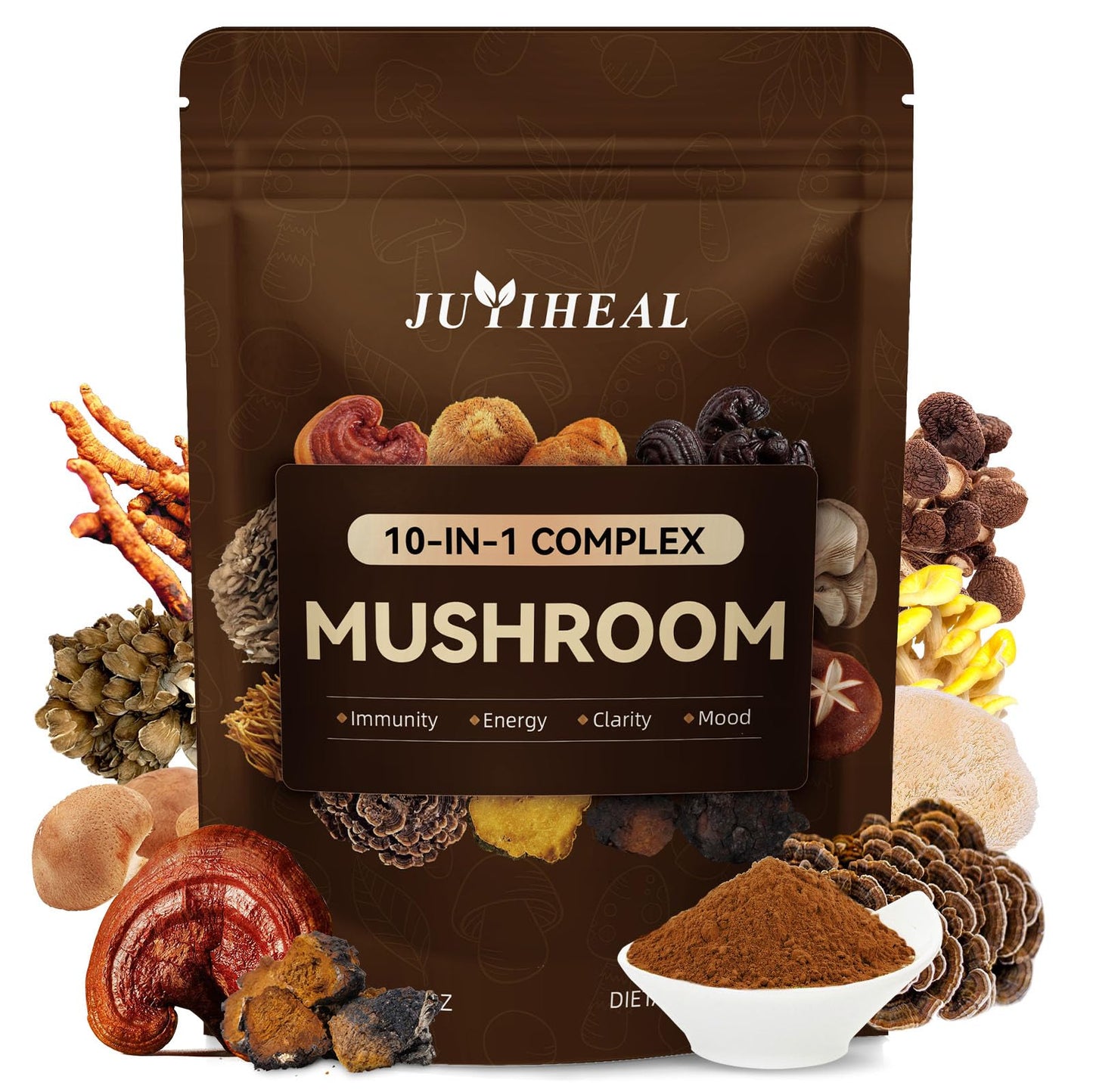 10-in-1 Organic Mushroom Powder – Lion's Mane & More (60g)