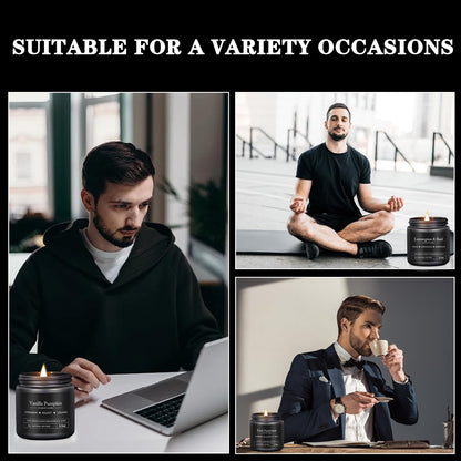 10 Pack Scented Candles for Men – Masculine Gift Set | Aromatherapy, Soy Wax, Cotton Wick
