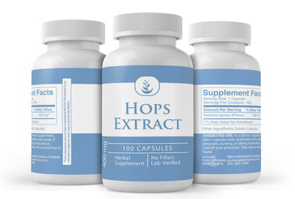 Pure Original Ingredients Hops Extract Capsules – 100 Count, Always Pure, No Additives, Lab Verified
