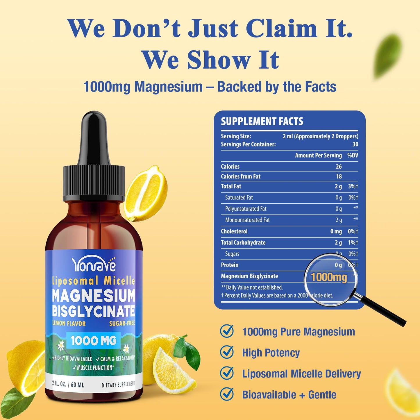 Magnesium Bisglycinate Liquid – High Absorption Liposomal Micelle (60ml)