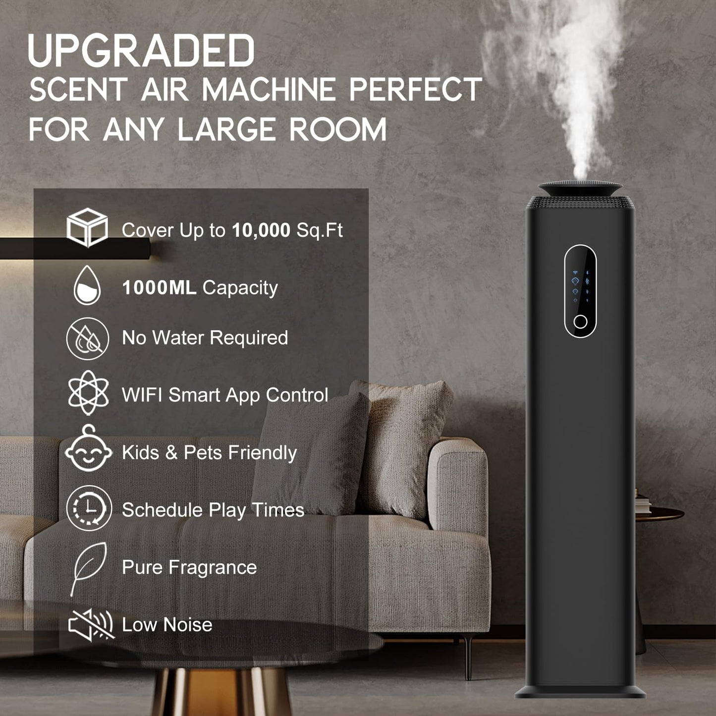 1000ml Tower Hotel Scent Diffuser with WiFi App Control – Up to 10,000 sq ft