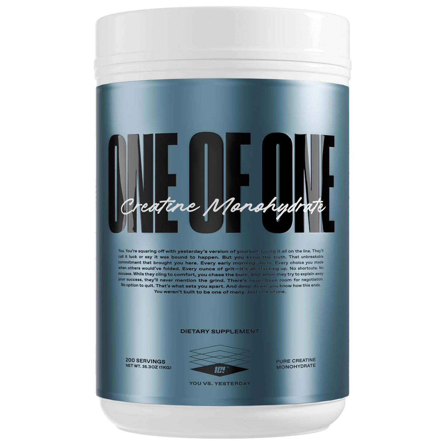 ONE OF ONE Creatine Monohydrate Powder – Pure Micronized, Unflavored, 200 Servings