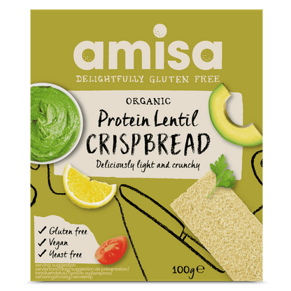 Amisa Organic Protein Lentil Crispbread - GF - 100g