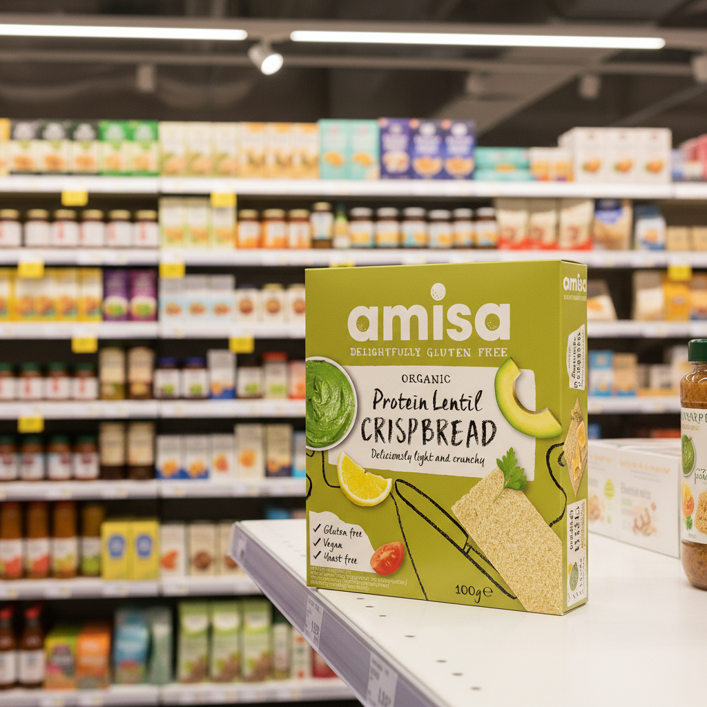 Amisa Organic Protein Lentil Crispbread - GF - 100g