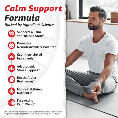10X Health Calm L Theanine Drops – 100mg L Theanine & 100mg GABA, 2.03 fl oz