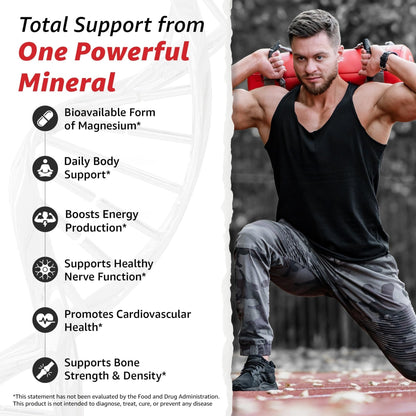 10X Health Magnesium Supplements – High-Absorption Magnesium Citrate for Sleep, Muscle & Heart Health – 60 Capsules