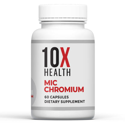 10X Health MIC Chromium Supplements - 60 Capsules with Choline, Inositol & L-Methionine