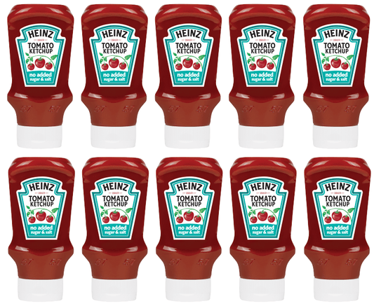 10 x Heinz Tomato Ketchup No Added Sugar 425Gm