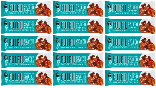 15 x Fulfil Salted Caramel Vitamin & Protein Bar 55Gm British Grocery