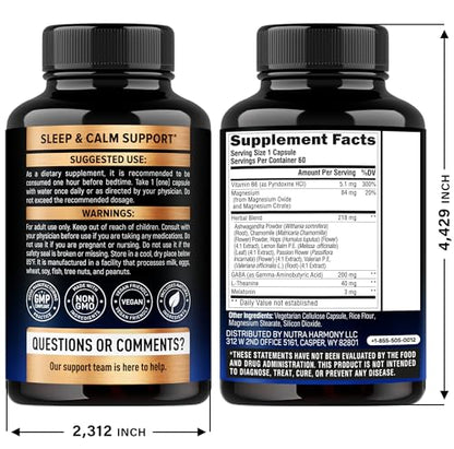 Sleeping Pills for Adults 550mg | Melatonin 3mg | Non-Habit Sleep Support - Made in USA