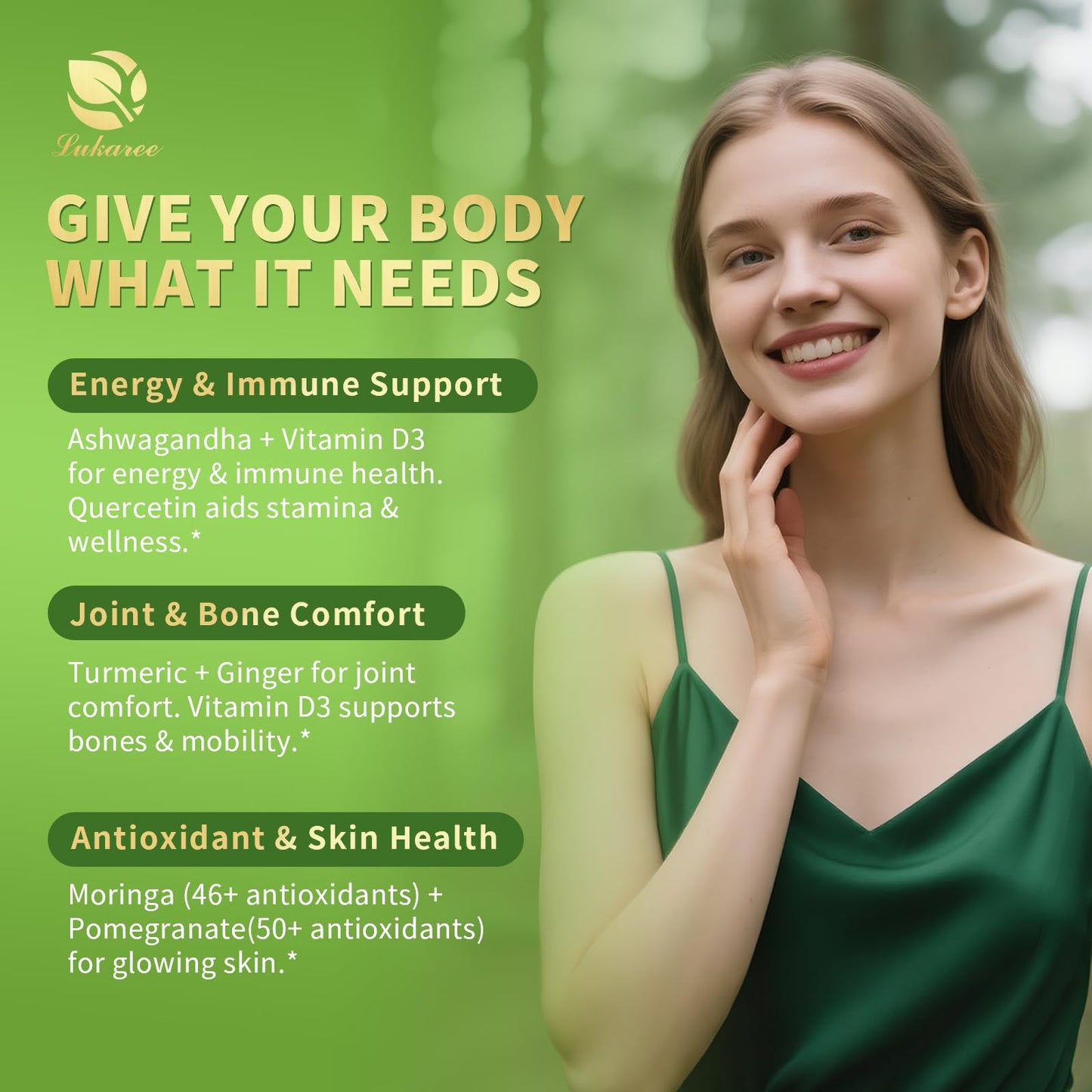 12-in-1 Organic Moringa Drops with Ashwagandha, Turmeric, Quercetin | 98% Absorption Liposomal 30:1 Extract for Energy Immunity Joints