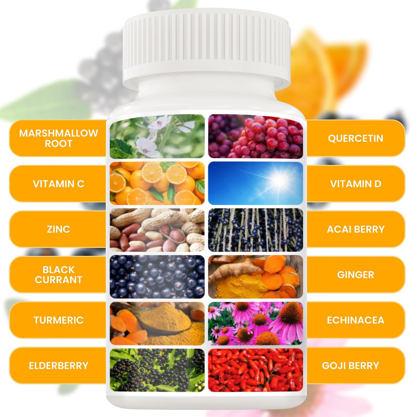 12-in-1 Premium Immune Defense Vitamins – Immune Support with D3 5000 IU, C 1000 mg, Zinc 50 mg | 120 Caps