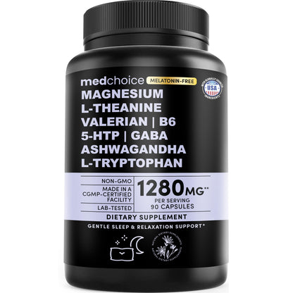 12-in-1 Sleep Support Capsules – Melatonin-Free, Non-Habit Forming (90 Caps)