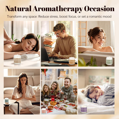 12 Pack Natural Soy Candles Gift Set – Aromatherapy Home Scents (Lavender, Vanilla, Rose & Eucalyptus)