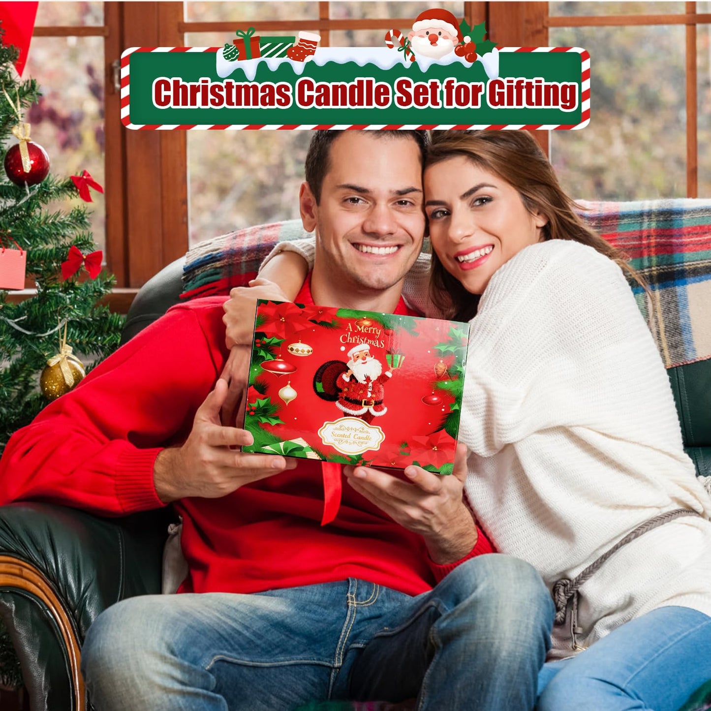 12 Pack Christmas Scented Candles – Natural Soy Wax Aromatherapy Gift Set