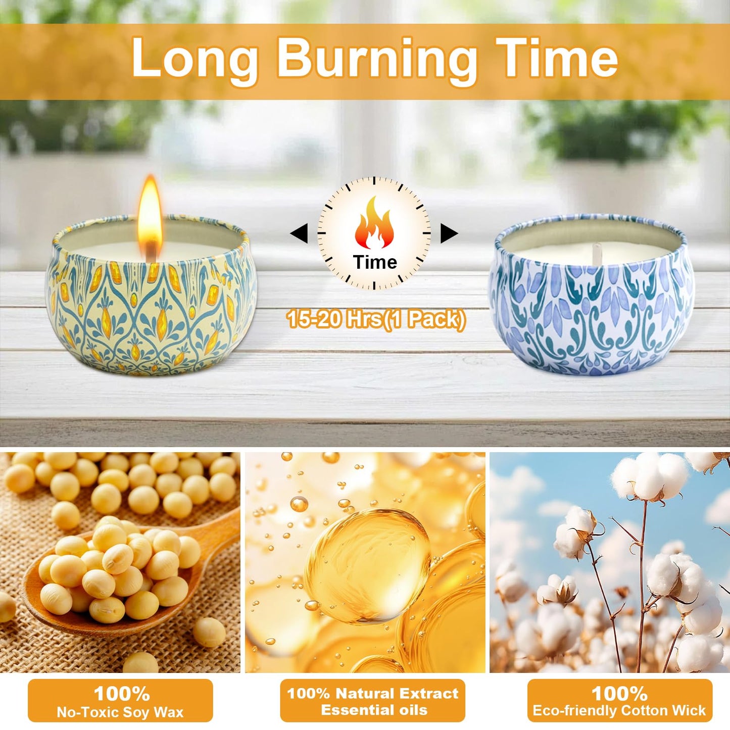 12 Pack Scented Candles Gift Set for Women | Natural Soy & Aromatherapy