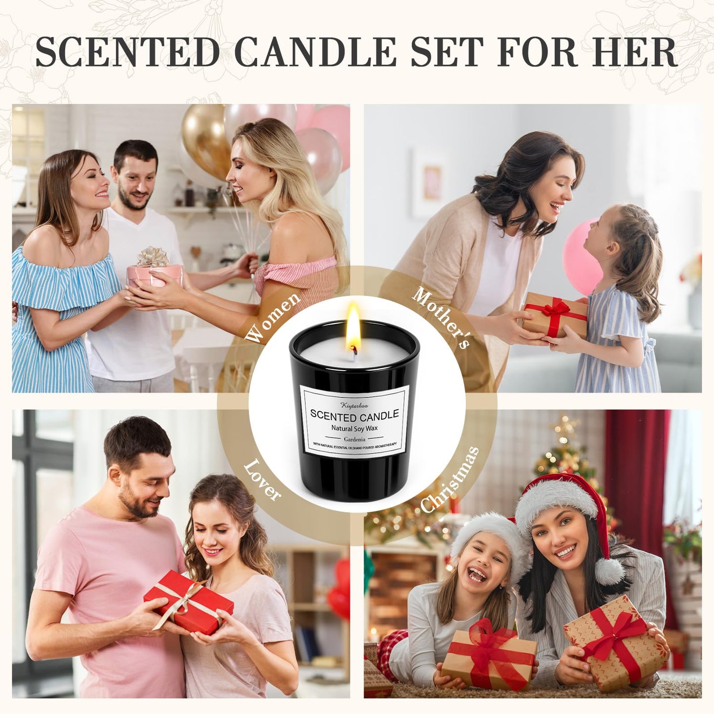 12 Pack Scented Candles Gift Set – Natural Soy Wax, 180h Total Burn Time