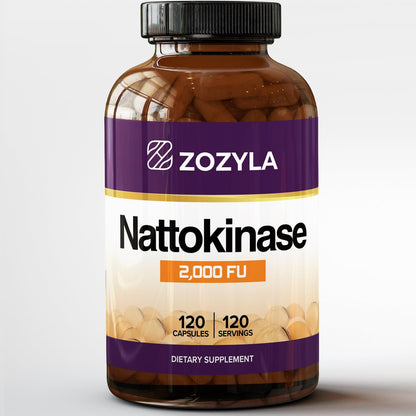 ZOZYLA Nattokinase 2000 FU Supplement – 120 Capsules – Natto Extract for Blood Flow – Non-GMO, Gluten Free, Vegan – Made in USA
