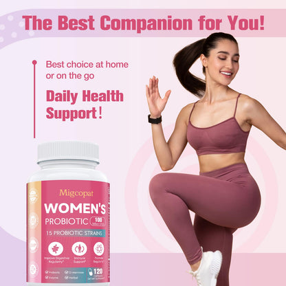 Probiotics for Women | 100B CFU with Prebiotics, Digestive Enzymes, D-Mannose & Cranberry - 120 Capsules
