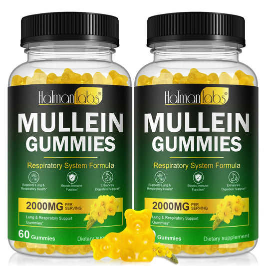 120 Count Mullein Gummies for Lungs – Pear Flavor, 2000 MG Mullein Leaf Extract BritishVita | Premium UK Vitamins & Wellness Supplements