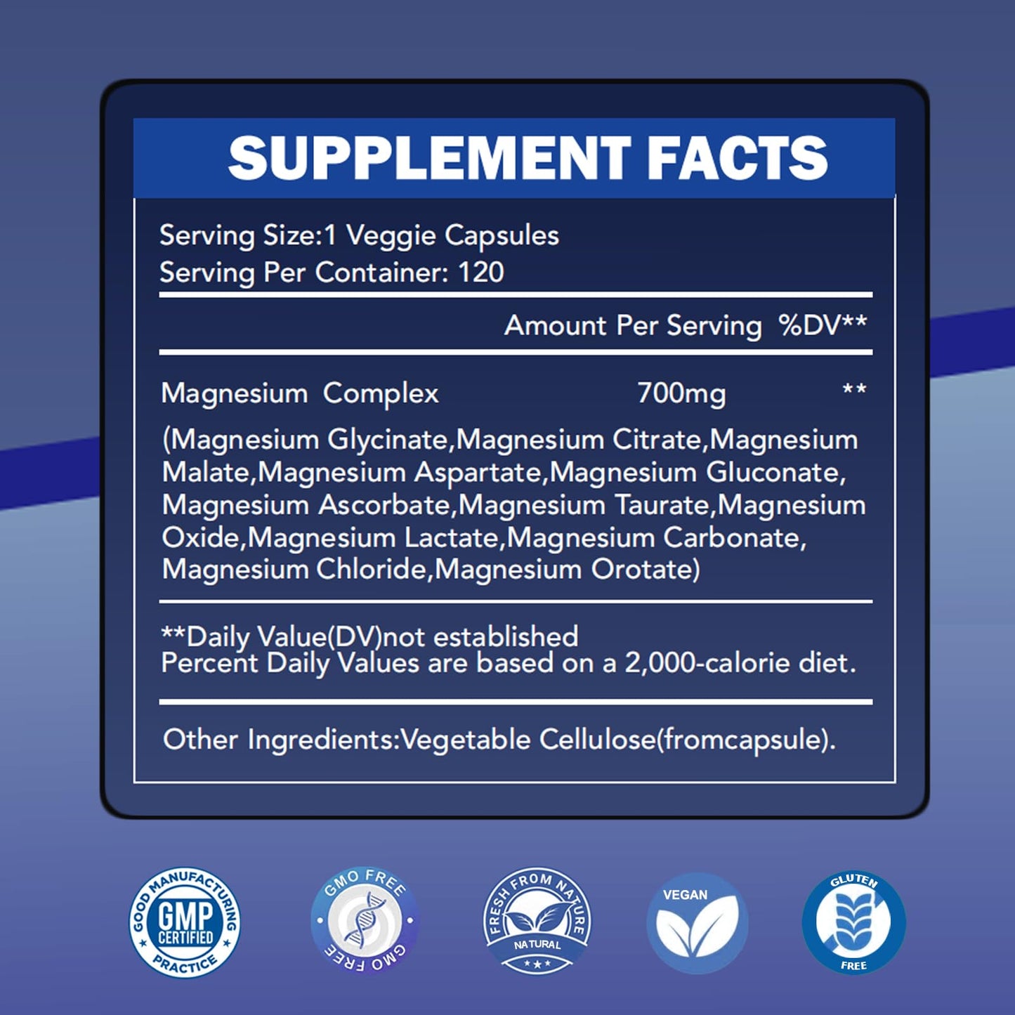 Magnesium Complex 700mg 12-in-1 | Sleep, Calm & Heart Health | Vegan 120 Caps