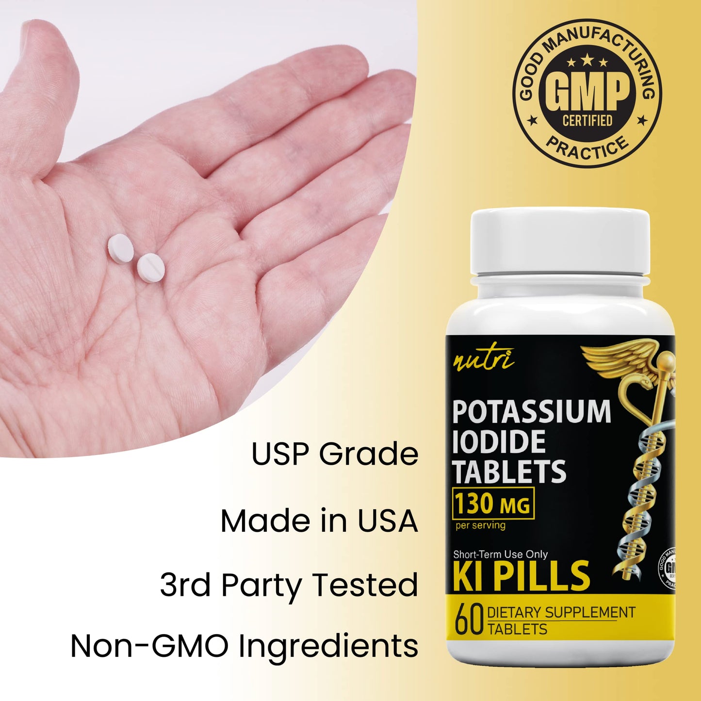 Potassium Iodide Tablets 130 mg – Pack of 2 (240 Tablets) | 10-Year Shelf Life