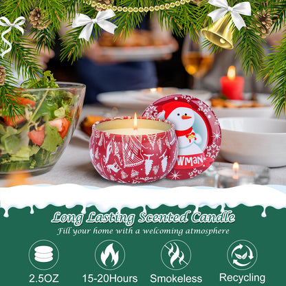 12PCS Christmas Scented Candles Gift Set for Women - Aromatherapy Soy Wax Candles (2.5oz Jars)
