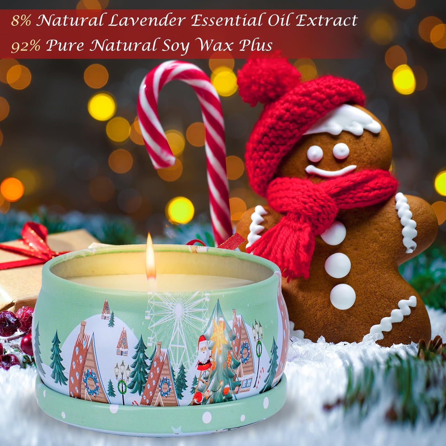 12PCS Christmas Scented Candles Gift Set for Women - Aromatherapy Soy Wax Candles (2.5oz Jars)
